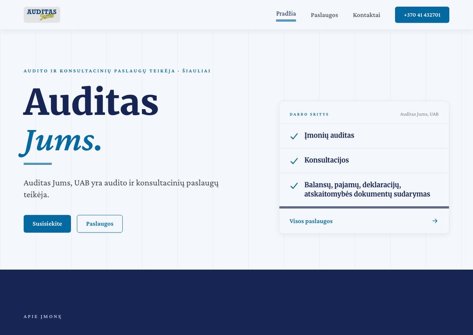 Auditas Jums — nauja svetainė
