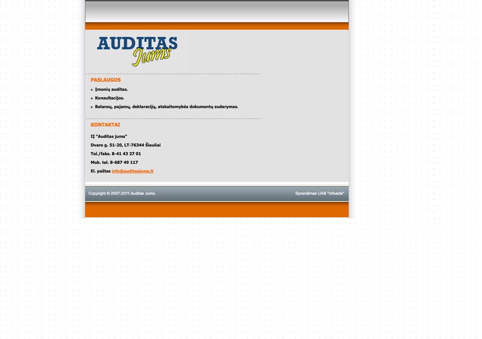 Auditas Jums — sena svetainė